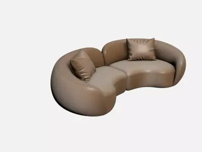 Luxury Curved Sofa Organic Designer Furniture Textures Included Free 3D model 3