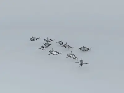 Tan Tunny fishes Free 3D model