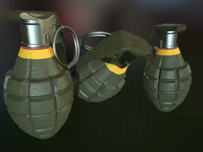 MK2 Pineapple Fragmentation grenade Low-poly 3D model