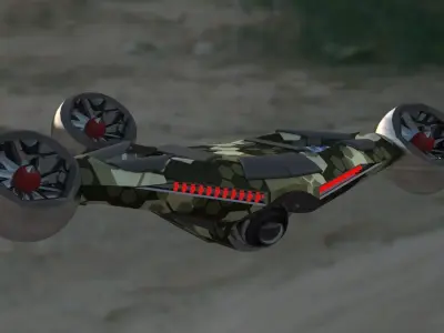 Advanced drone model - 3 variants Low-poly 3D model