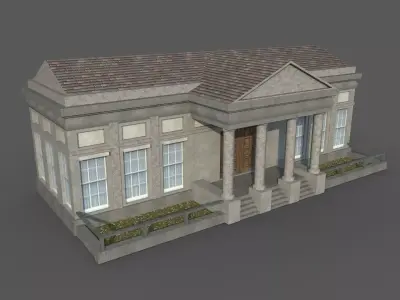 Cartoony Museum Low-poly 3D model