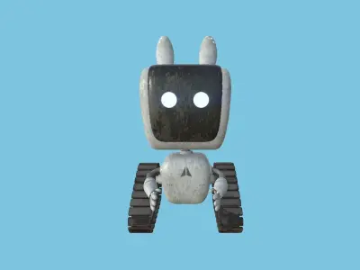Cute Robot 03 Dirt Metal - Character Design Fashion Low-poly 3D model