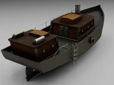 Super Boat Low-poly Low-poly 3D model