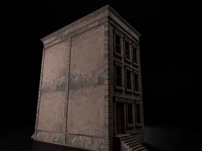 BROOKLYN BROWNSTONE REGULAR OLD BUILDING 001 Low-poly 3D model