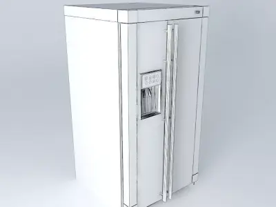 Kit silver refrigerator Free 3D model