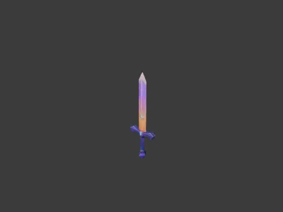 Radiant Blade Stylized Fantasy Sword Low-poly 3D model