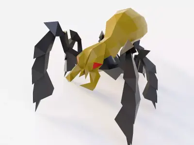  soldier Spider low poly 3d model  Low-poly 3D model