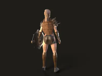 Viking Girl Low-poly 3D model