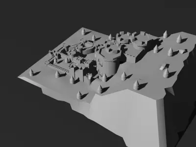 Low Poly Castle 4 Low-poly 3D model