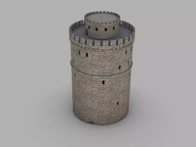 White Tower of Thessaloniki Low-poly 3D model