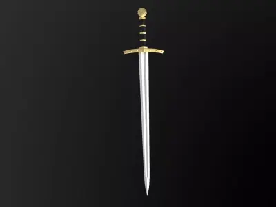 Medieval celtic sword Low-poly 3D model