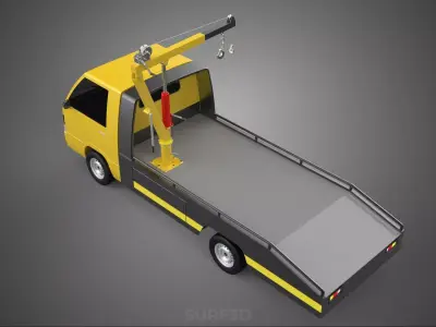 ROADSIDE SERVICE TOW TRUCK OVERHEAD REAR RECOVERY LIFTING CRANE 3D model