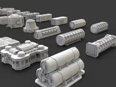 scifi props2 3D model