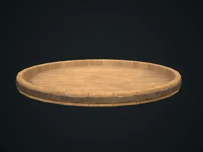 Wooden Dish Tray Low-poly 3D model