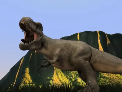 Rexy Jurassic Park Inspired model Low-poly 3D model