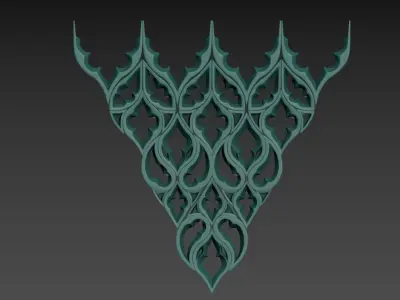 Seamless Gothic pattern 30 Low-poly 3D model