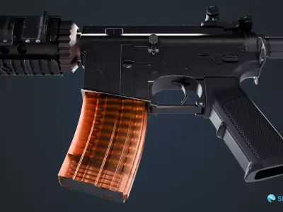 M4A4 CS2 Rifle Low-poly 3D model