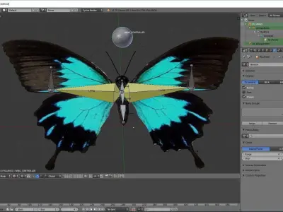 Animated Butterfly Low-poly 3D model