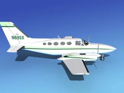 Cessna 414A Chancellor V09 3D model