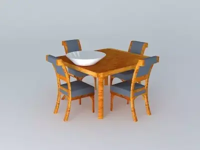 Dining Table Free 3D model 7