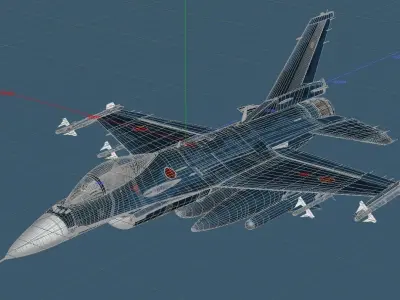 Japan Air Self-Defense Force Mitsubishi F-2 Support fighter 3D model