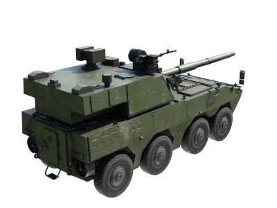 4 coatings of PLA Army ZTL191 ZTL-191 wheeled Tank Destroyer Low-poly 3D model