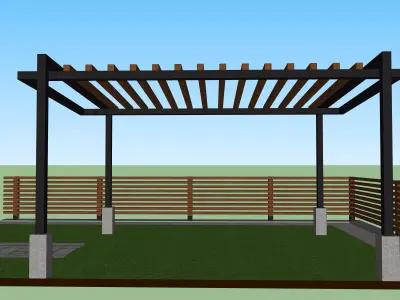 glogovik backyard with pergola Free 3D print model