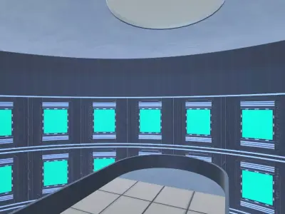 Modular Sci-Fi Lab Environment Low-poly 3D model