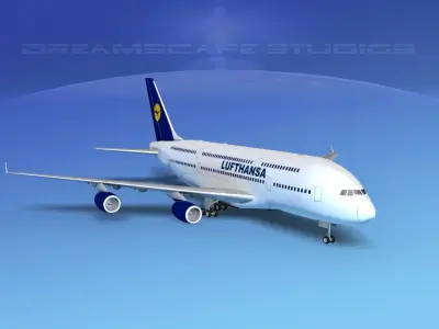 Airbus A380-800 Lufthansa 3D model