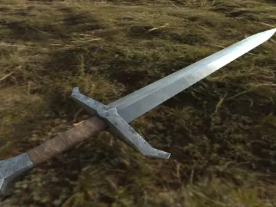 Sword Low Poly with texture in 1k 2k 4k Free low-poly 3D model