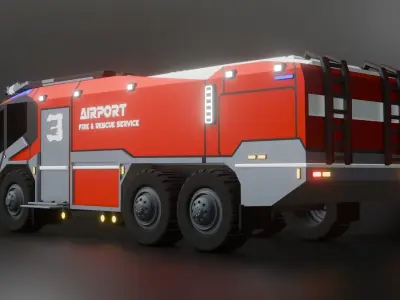 Airport truck red 3D model