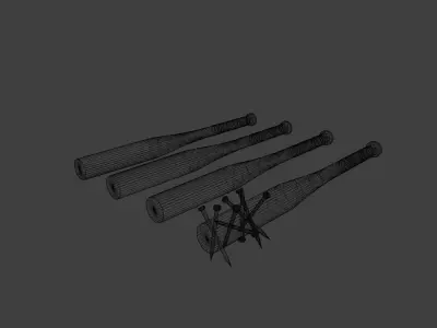 Baseball Bats Free low-poly 3D model