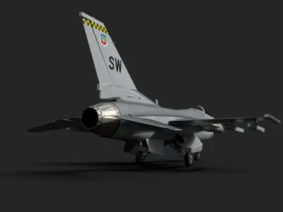 General Dynamics F-16 Fighting Falcon Low-poly 3D model