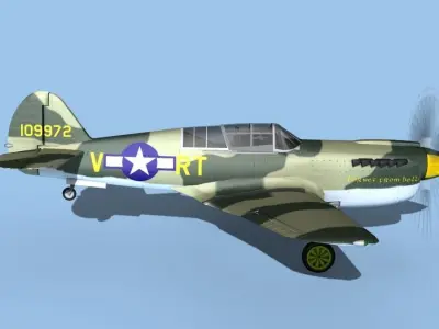 Curtiss P-40N Warhawk V04 USAAF 3D model