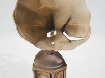 Damaged Vintage Gramophone 3D Model 3D model