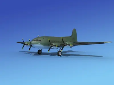 Boeing 307 Stratoliner US Army Air Corps 2 3D model
