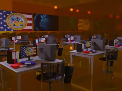 Military Control Room Low-poly 3D model
