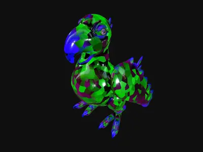 Crystal Parrot Low-poly 3D model