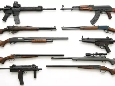 PACK OF 30 TEXTURED RIFLES 3D model