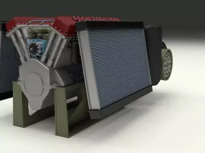 T-34 Engine and Transmission Full 3D model