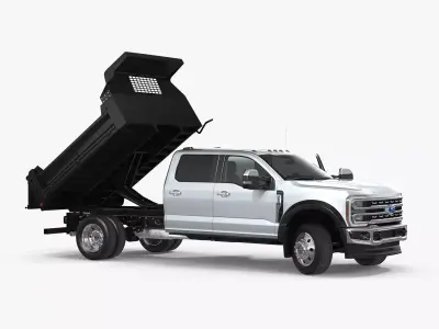 Ford Super Duty F-550 Lariat Silver Metallic Rigged 3D model