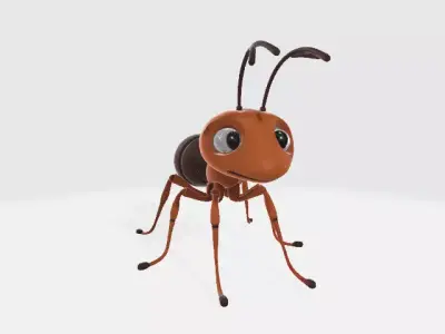 Cartoon ant Low-poly 3D model