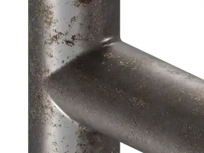 Rusty H Pipe Fitting 3D model