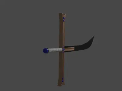  One Piece Mihawk sword Kokuto Yoru Free low-poly 3D model