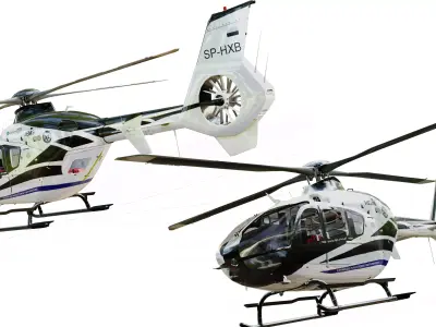 Eurocopter Low-poly 3D model