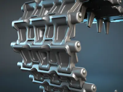 AT-T Tractor Tracks High-Poly 3D model