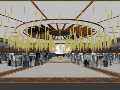 Hotel Banquet Hall 3D model