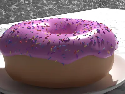 dsadsa donut on plate with sprinkles Free 3D model