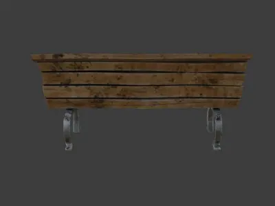 Stylized bench Low-poly 3D model purchase