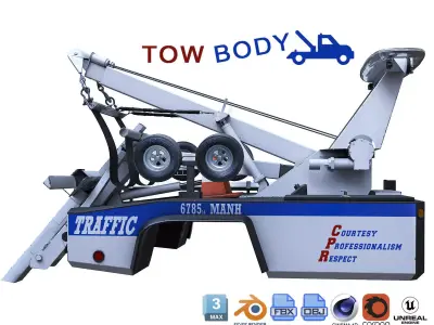 Wrecker tow Body Low-poly 3D model